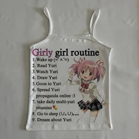 Débardeur et camisole graphiques Punk Anime des années 2000, vêtements gothiques Vintage Grunge pour femmes, Corset Streetwear Y2k Tops Emo Crop Top vêtements 1
