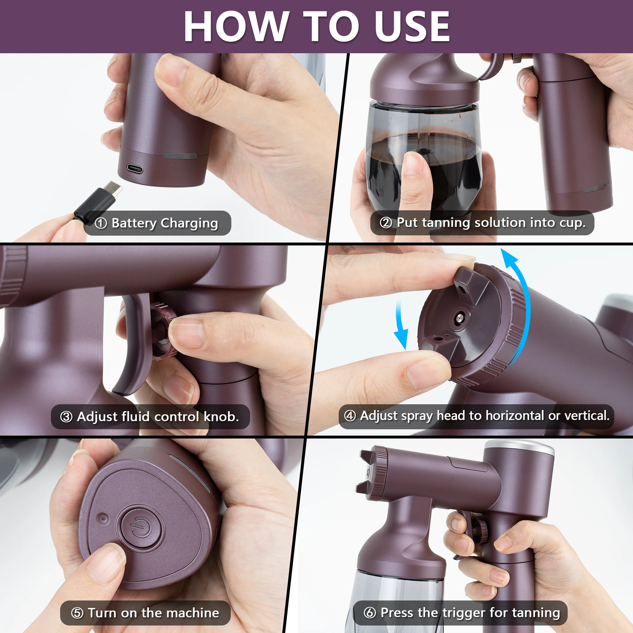 The World's First Patented HVLP Sunless Cordless Spray Tanning Machine Professional Spray Tan Gun