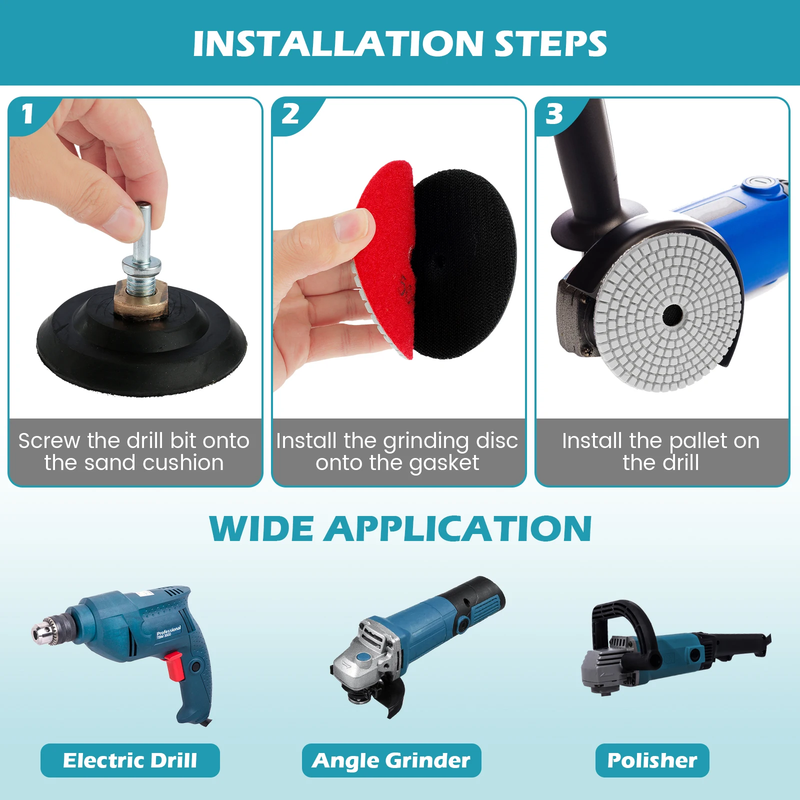 Kit 11 Pezzi Pastiglie Diamantate Per Lucidatura Marmo E Granito - 100mm Wet/Dry - Foto 8