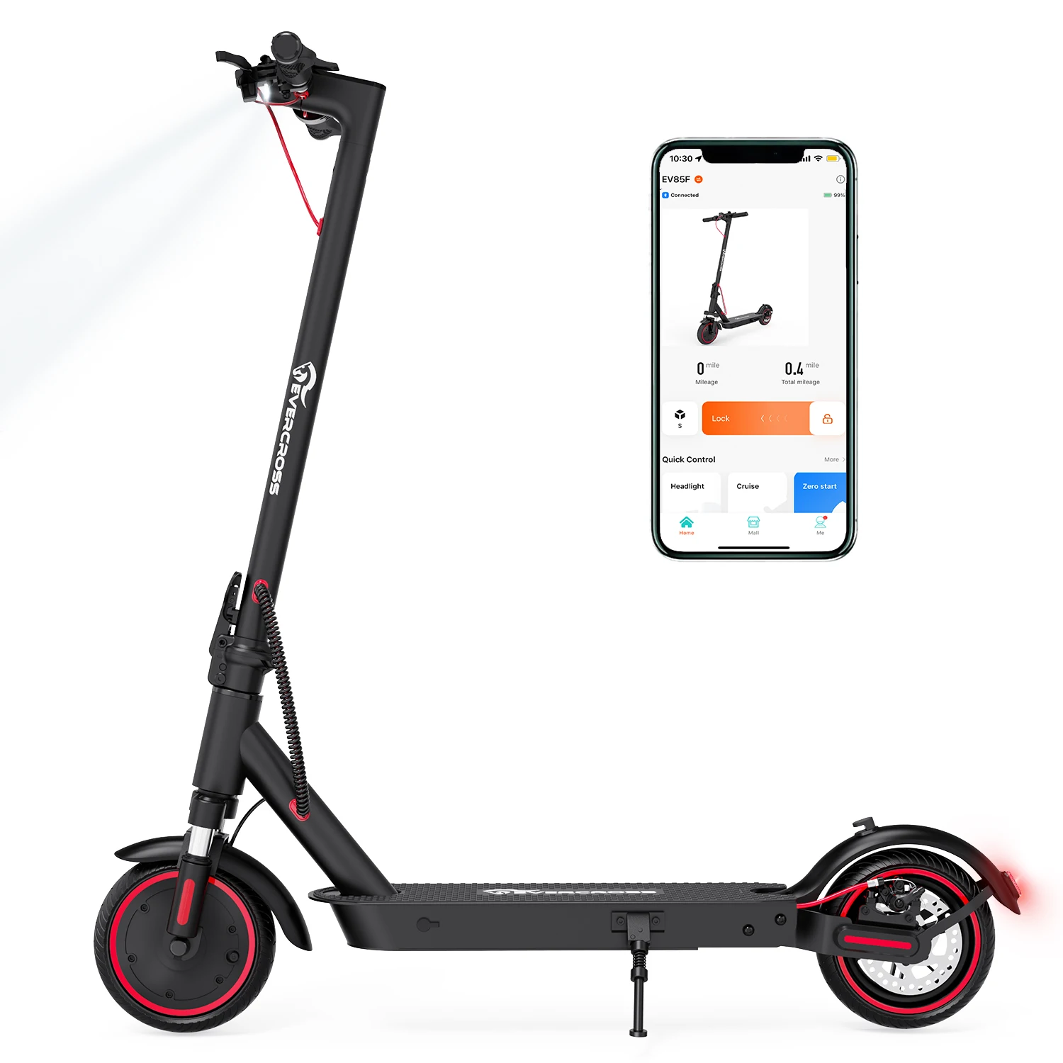 EVERCROSS Electric Scooter Adults with 350W 19MPH&19Miles E-Scooter Lightweight Folding for Adults with8.5''Solid Tires&APP UL electric scooter