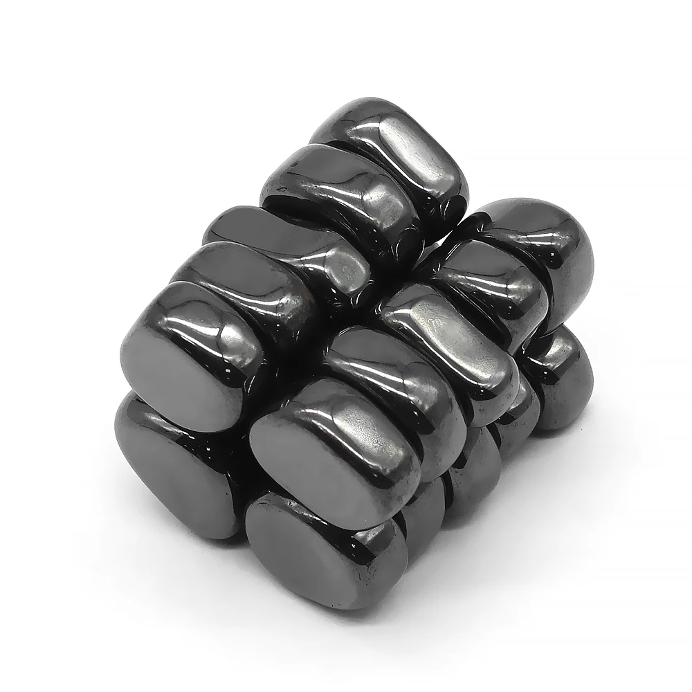 Polished black lodestone magnet multi-functional magnetic block relieve stress entertainment magnetic therapy fridge magnets magnetic blocks