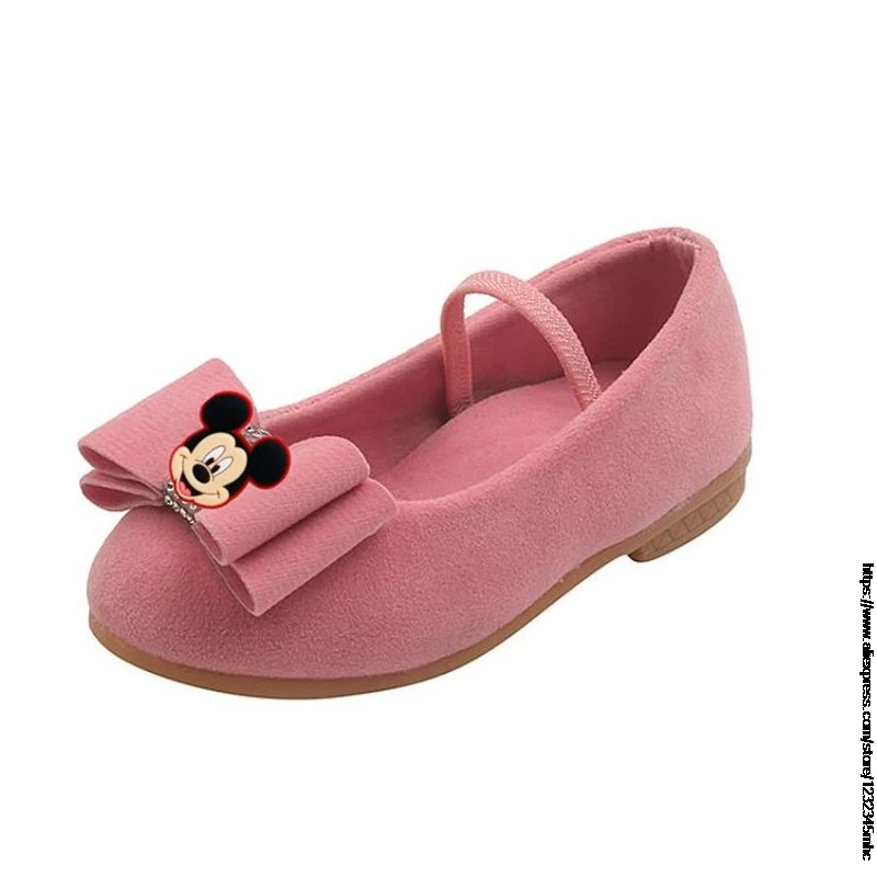 Disney Spring New Mickey Minnie Kids Girls Wedding Shoes Children