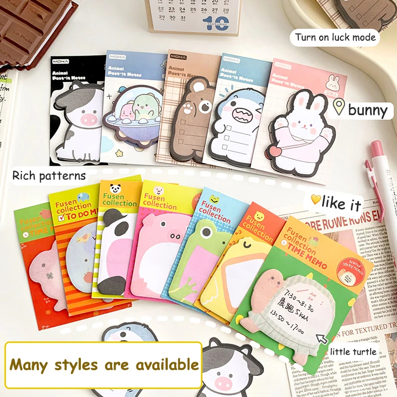 

Cartoon Cute 30 Sheets Of Sticky Notes Animal Shape Office Message Note Book Students N Times Stickers Memo Pad Bookmarks