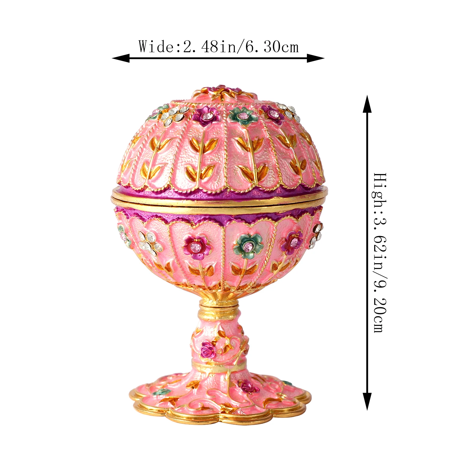 Qifu Mestiere Del Metallo Rosa Stile Faberge Uovo Per La Decorazione Di Nozze