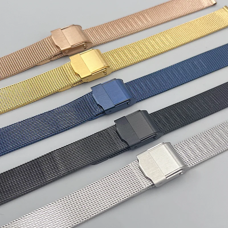 Sleek Unisex Stainless Steel Mesh Belt Watch Band - Multiple Size Options