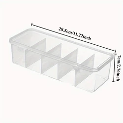 Compact Cable Organizer Box with Adjustable Dividers (Clear 1pc)