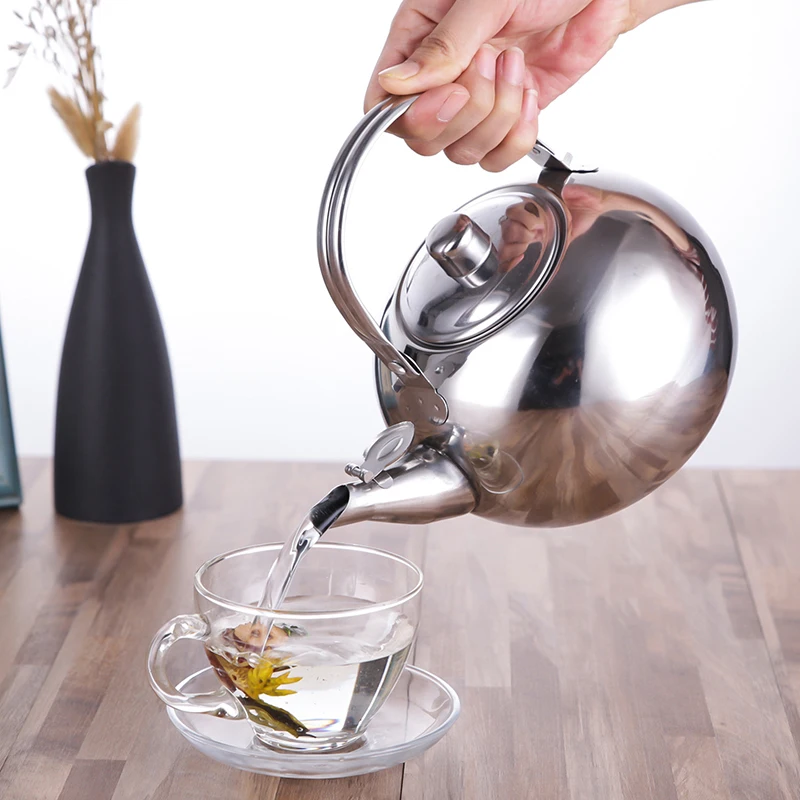 Folding Kettle Portable Folding Kettle Whistling Teapot Stainless Steel Kettle Heat Resistant Handle Stovetop Portable Camping Coffee Pot Teapot With Filter