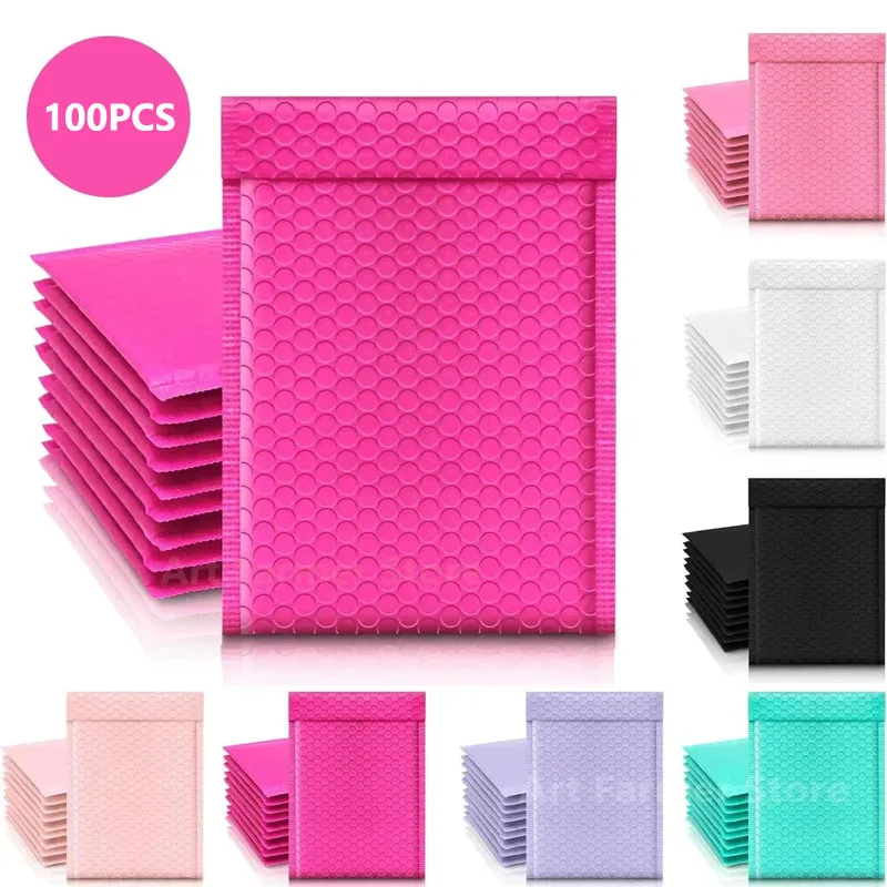 Bubble Mailing Bags, Pack of 100 Self-Seal Padded Envelopes in 8 Colours