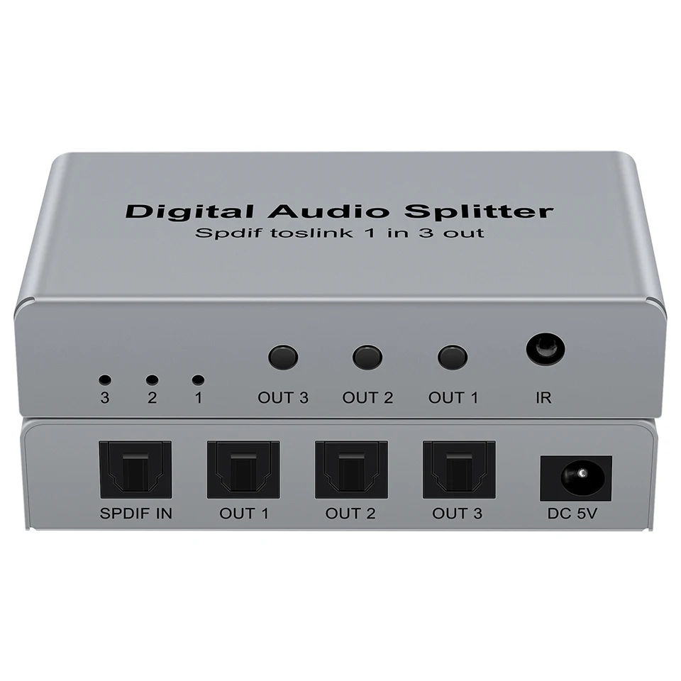 1x3 Digital SPDIF Optical Audio Splitter One Input Three Outputs 1 In 3 Out Toslink Adapter Support DTS AC3