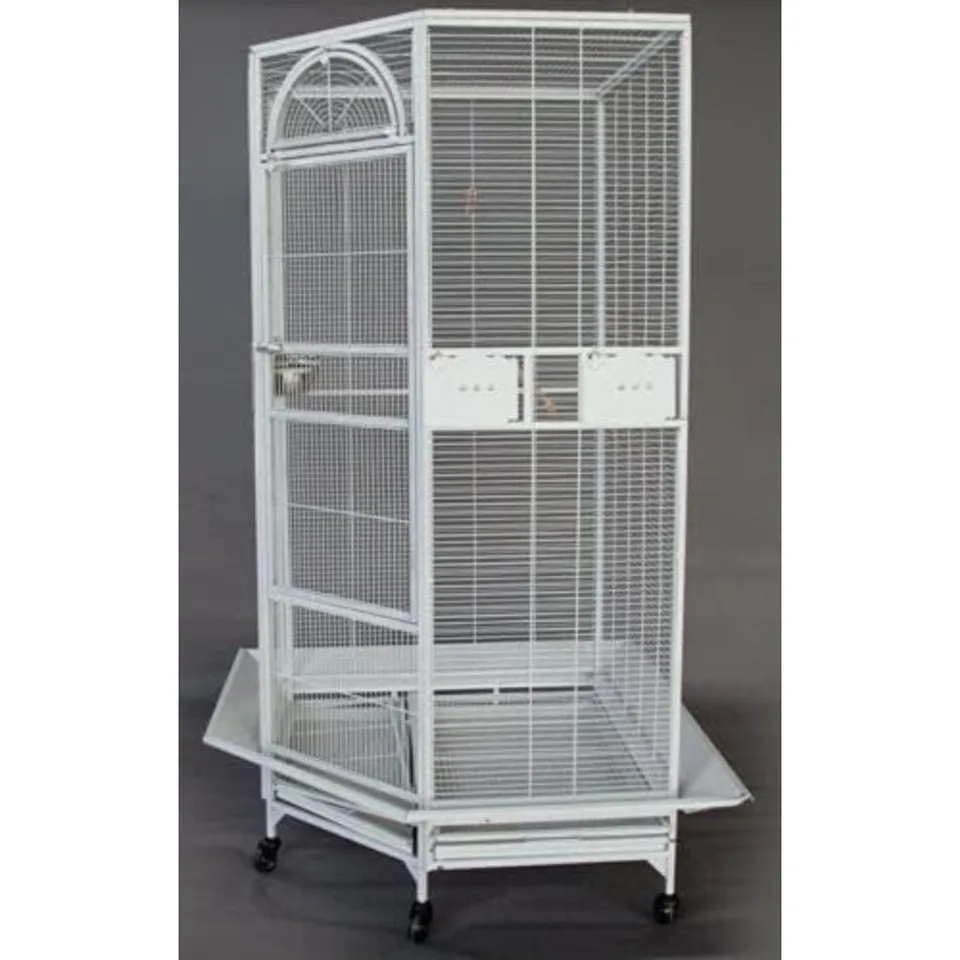 Large Corner Parrot Flight Cage with Rollers