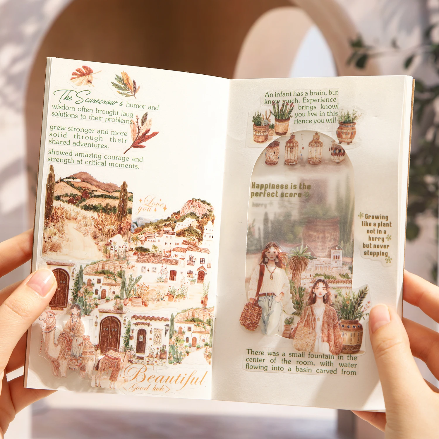 로맨틱 보헤미안 시리즈 빈티지 식물 꽃 캐릭터 PET 테이프 창의적인 DIY 저널 재료 콜라주 문구류