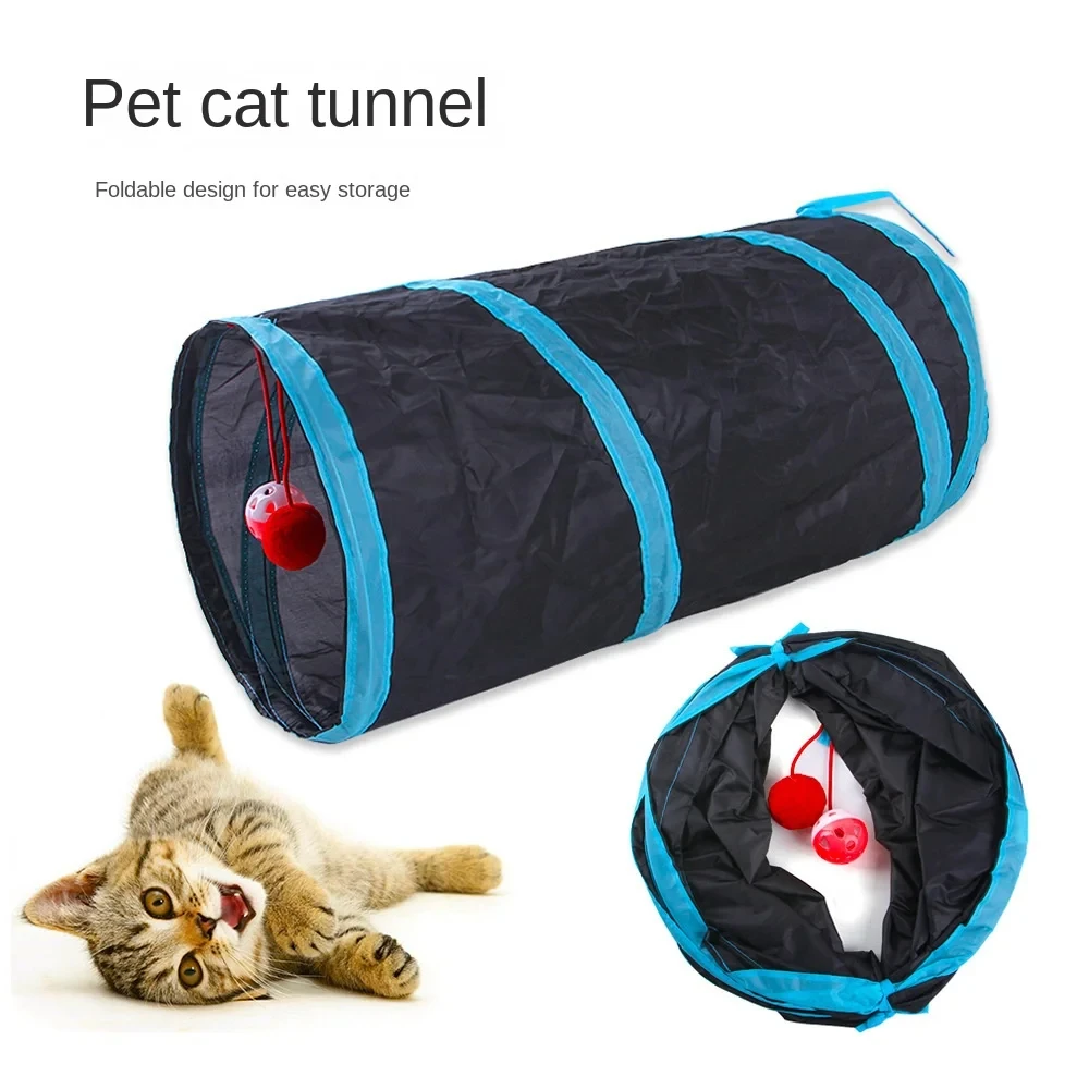 Cat Tunnel Foldable Pet Supplies Cat Play Tunnel Toy Breathable Drill Barrel for Indoor cat tunnel toy