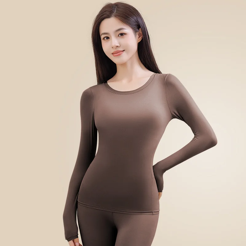 1pcs Women's Ultrathin Thermal Underwear Set High elasticity Plus Size Constant Temperature Seamless Long Sleeve Bottoming Sets