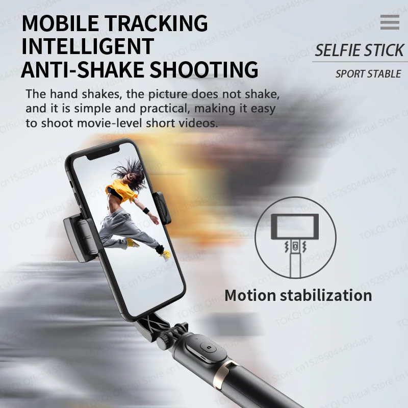 Stabilisateur Perche Selfie Trépied Anti-Secousse 3 Axes pour Smartphone