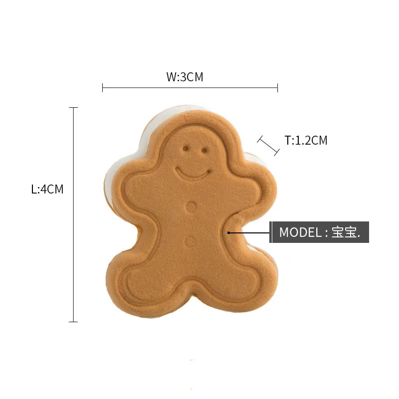 Simulation Cookies Model Cute Gingerbread Man Bear Stars Xmas Tree Cookies Fake Cake Baby Shower Christmas Party Decoratio 10Pcs food model food photography props kitchen food toys bread food model fake food prank toys