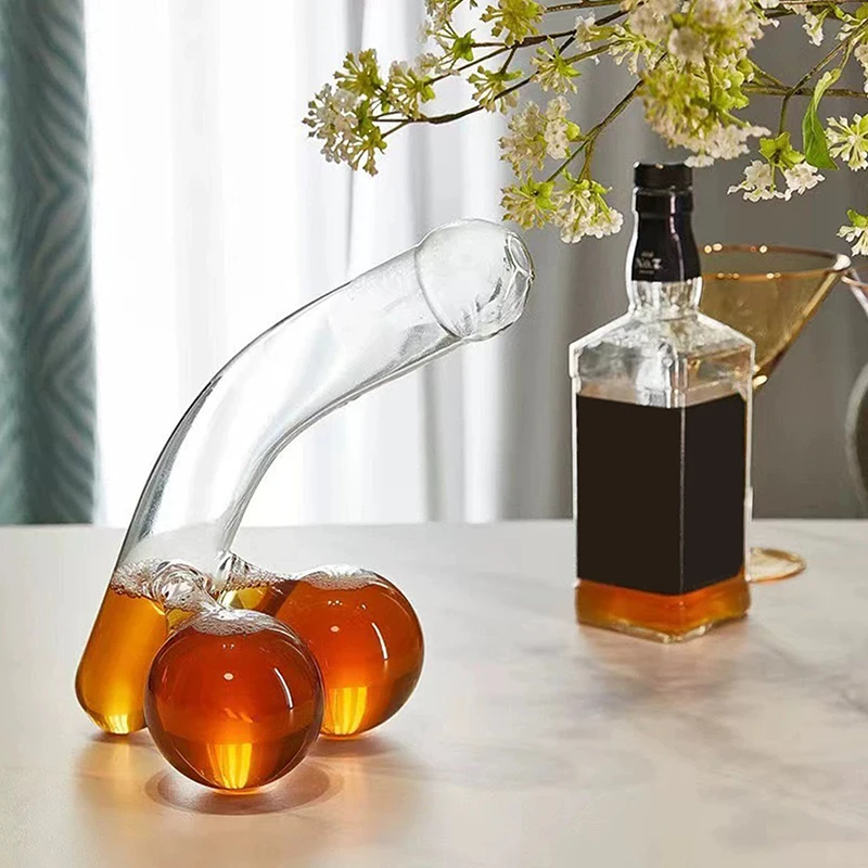 Unique And Funny Borosilicate Glass Wine Shaker Party Wine Men's Birthday Gift Splitter Whiskey Stocker Glass Decanter