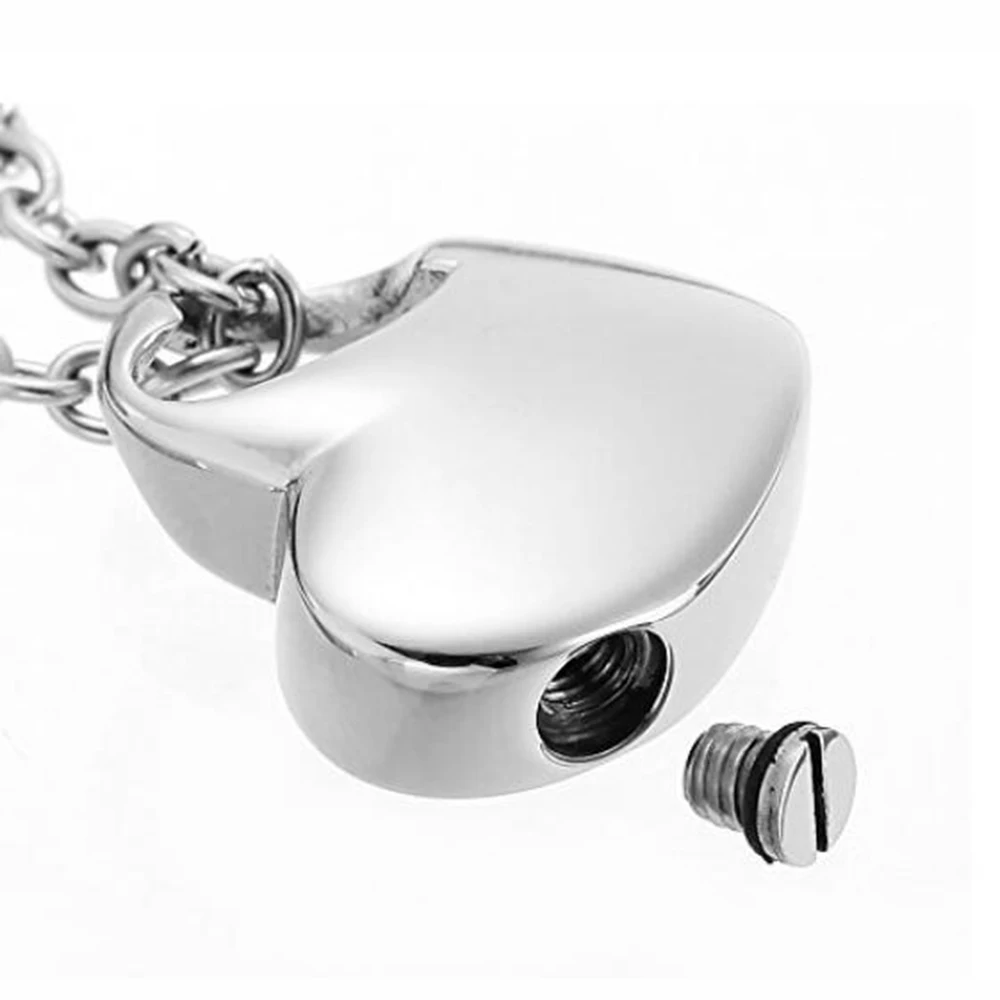Stainless Steel Small Heart Locket Heart cremation memorial ashes urn heart necklace jewelry keepsake pendant 2