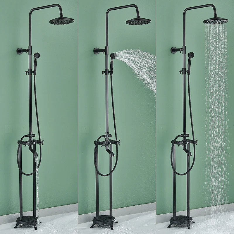 ハンドヘルドシャワーシャワーシステムマットブラックシャワー蛇口