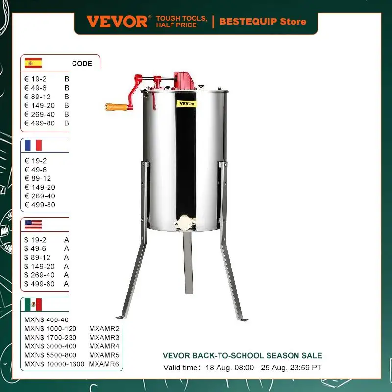 Manual Stainless Steel Honey Extractor Beekeeping Equipment