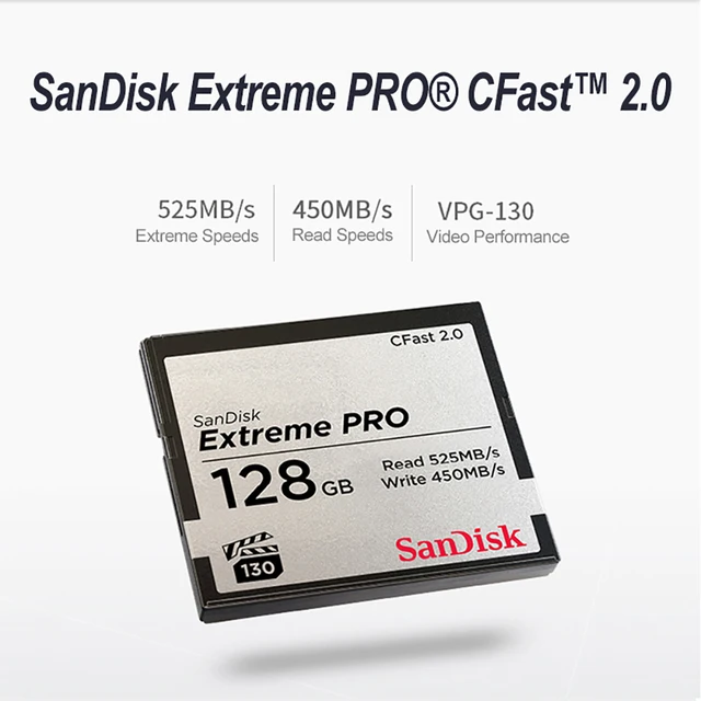 Original NEW SanDisk Extreme PRO CFast 2.0 128GB 256GB 512GB