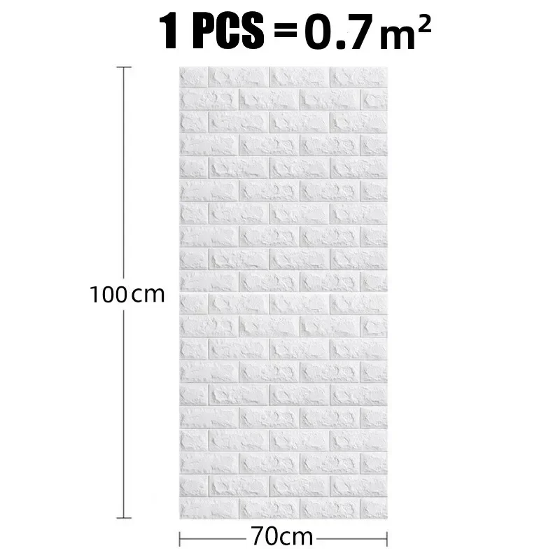 1/3/5/10M 3D Self-Adhesive Decor Wallpaper Continuous Waterproof Brick Wall Stickers Living Room Bedroom Wall Home Decoration 2