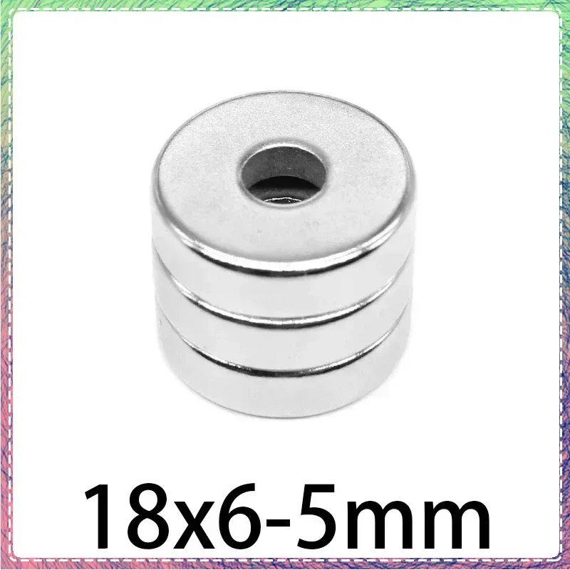 

2/5/10/20 шт., неодимовые магниты с отверстием, 18x6-5 мм