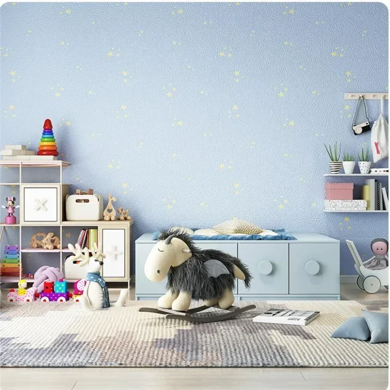 

Cartoon Starry Sky Wallpaper Children's Room Wallpaper Boys' Bedroom Girls' Non Woven Fabric Non Self Adhesive Wall Paper