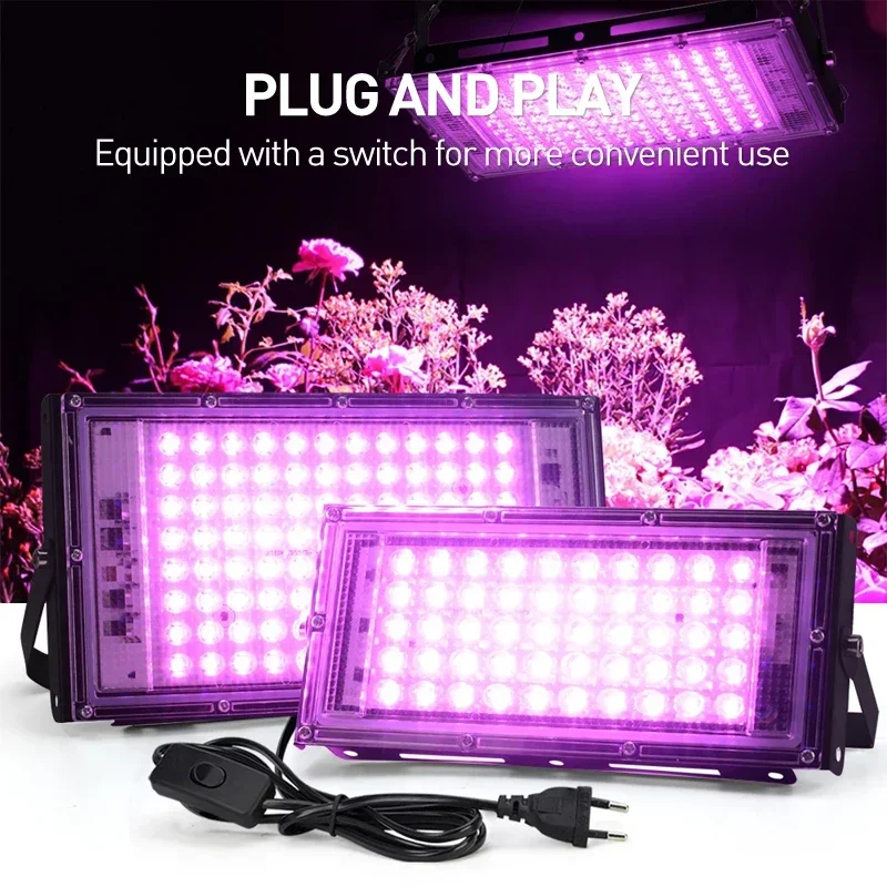 

LED Plant Growth Lamp with Full Spectrum 50W 100W 150W 200W Indoor Cultivated Flowers Plants Grow Simulated Sunlight Black Light