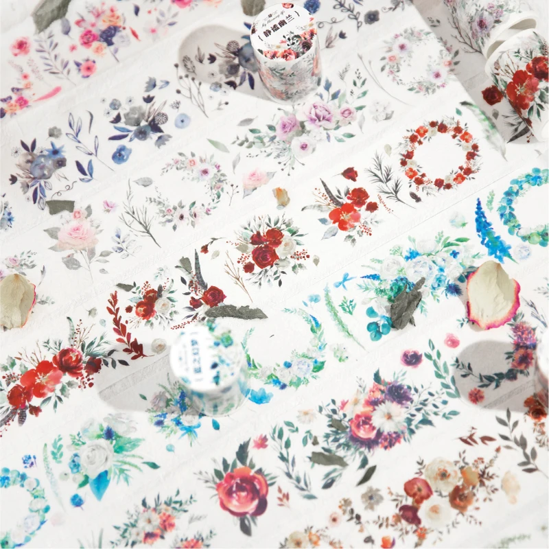 

53.5mm*3m INS Flowers Plant Washi Tape Decorative Diy Diary Album Stationery Creativity Masking tape Craft Supplies