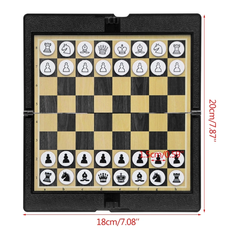 International Chess Set Plastic Foldable Chess Board Games Checker Puzzle Game Birthday Gift for Kids Adults