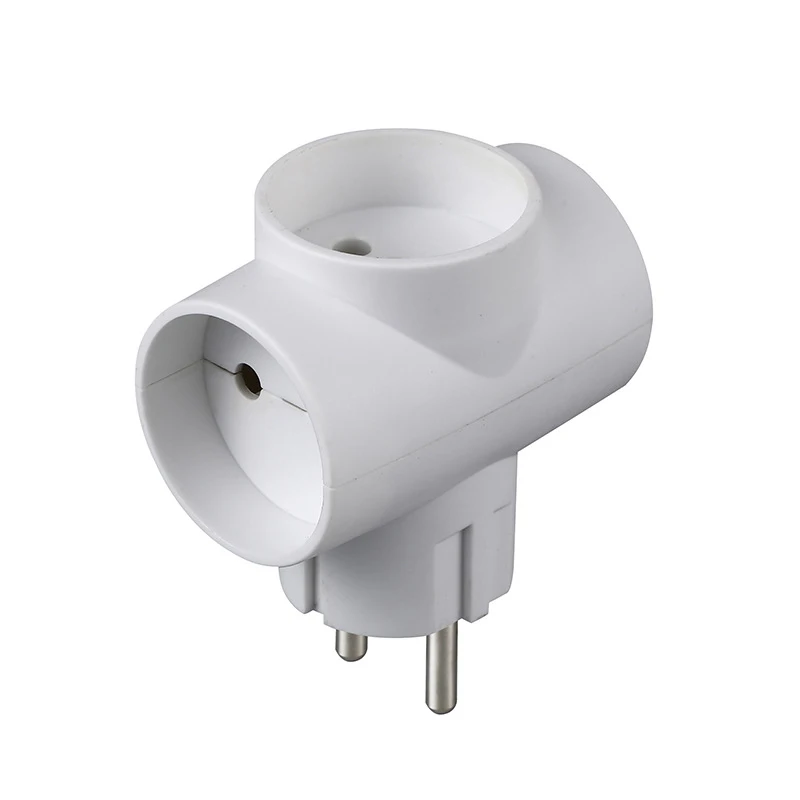 European Schuko Socket Adapter with Switch - 2-Way/3-Way Wall Extension, 16A Type E