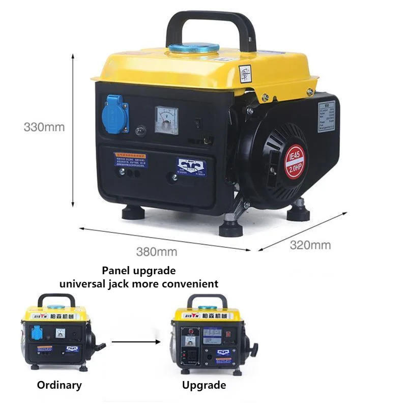 Portable Power Station Upgrade 220V 650W 2HP 4L Small Generator Mini Gasoline Generator Mini Portable Household Silent Manual