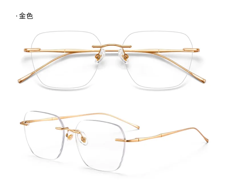 Ultra Licht Reinem Titan Rahmen Optische Lesebrille Für Männer Frauen Anti Blaues Licht Gläser Rezept Presbyopie Brille – Detail 14