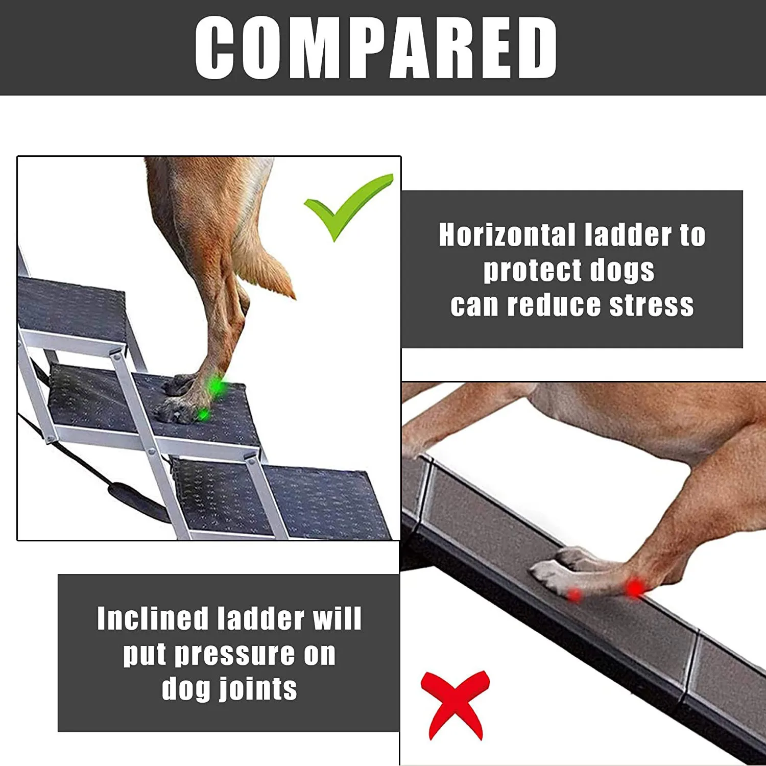 Aluminum Car Pet Ladder Outdoor Folding Dog Ladder Aluminum Alloy Pet SUV Car Dog Step Stairs Climbing