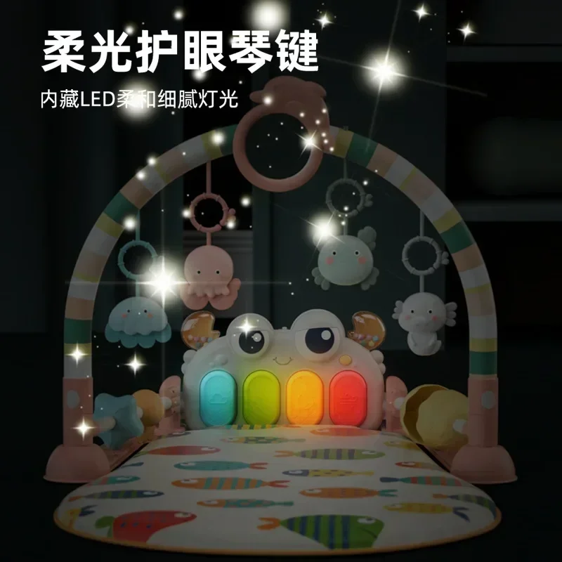  음악 랙 놀이 매트 퍼즐 카펫, 피아노 키보드  놀이 매트, 체육관 크롤링 활동 러그 장난감, 0-12 개월 선물