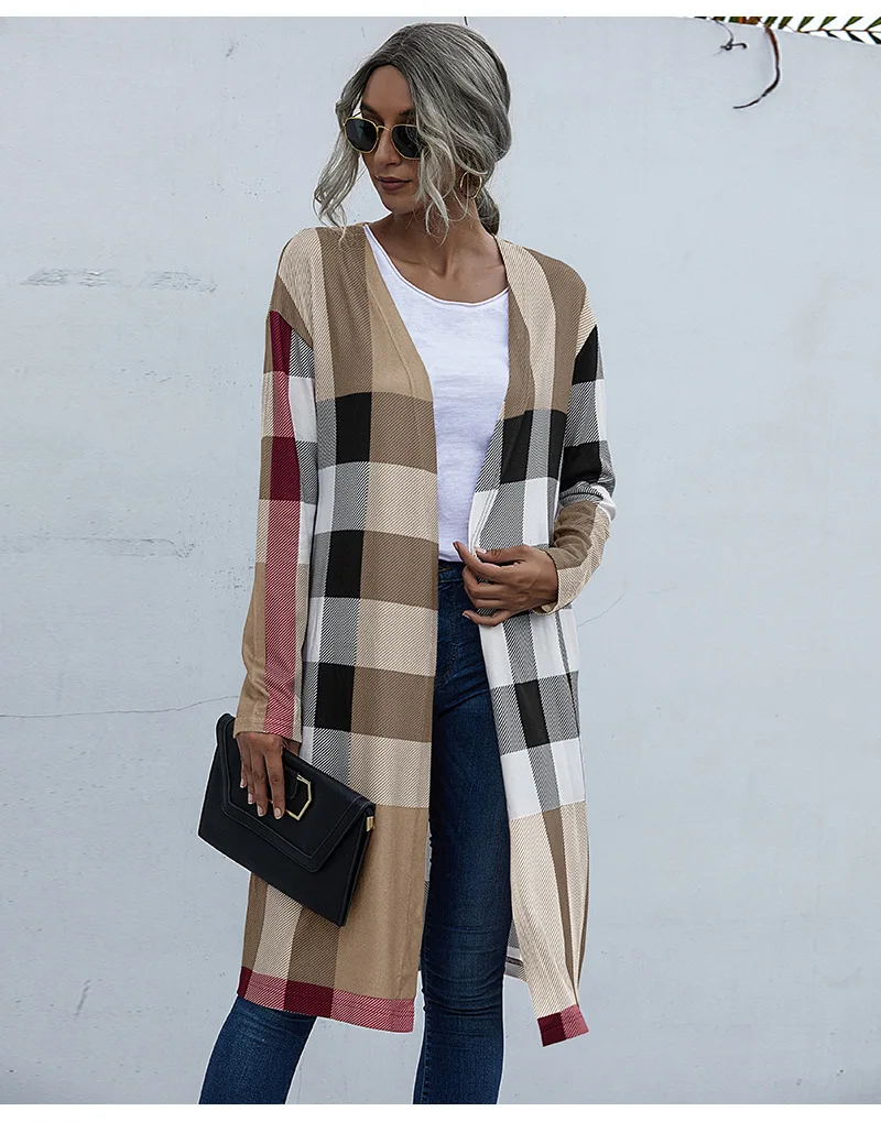 Ladies Long Sleeve Jacket Coat Outwear Spring Autumn Casual Female Women Knitted Long Trench Coat Overcoat Capes Plus Size