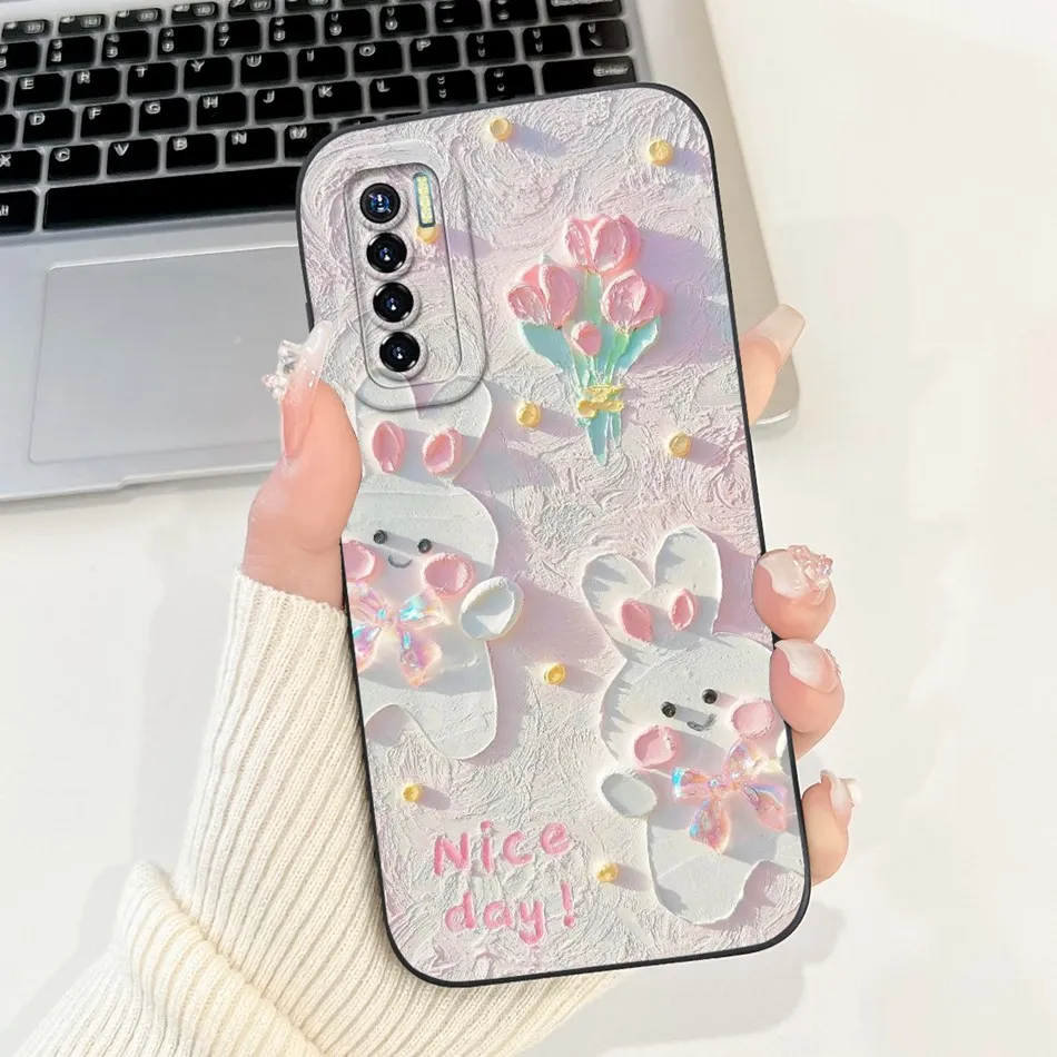 Elegant Floral Pattern Soft Silicone Shockproof Phone Case