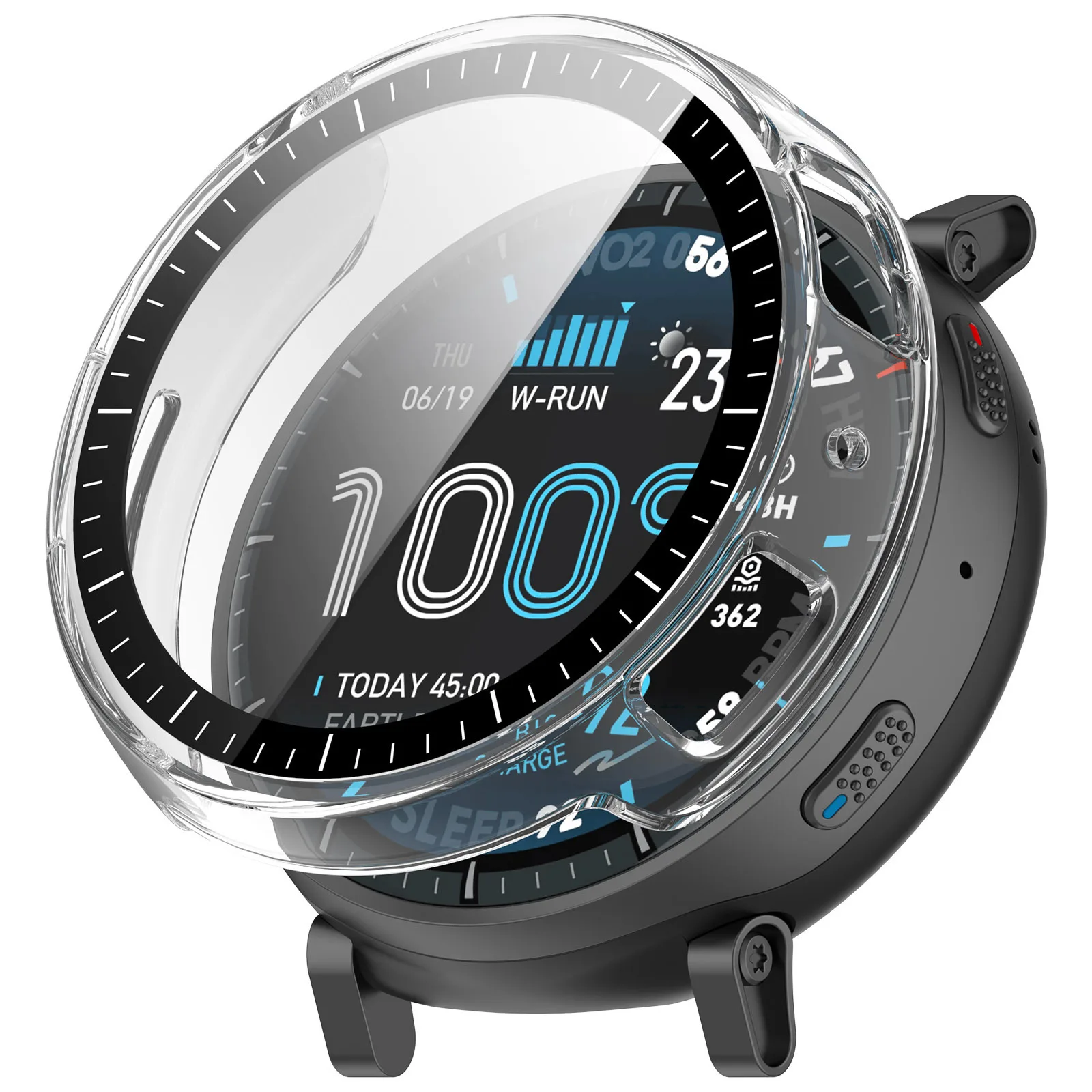 Amazfit Active Max 스마트 시계 범퍼 풀 커버리지 강화 유리 스크린 보호 커버 용 30PCS PC 보호 케이스