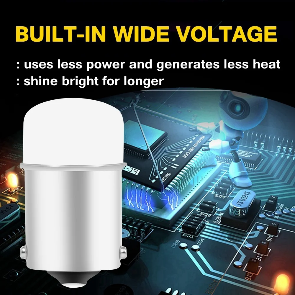 4PCS LED Car Light Bulbs - Brake, Reverse, and Turn Signal Lamps, 12V