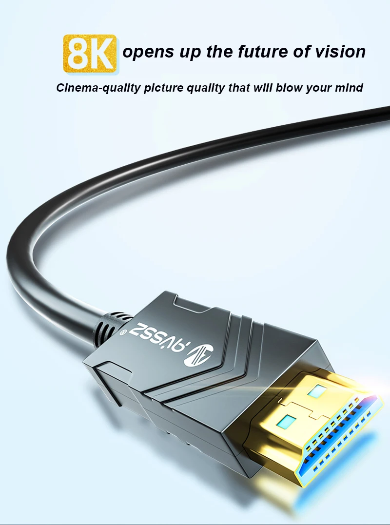 8K Optisches HDMI 2.1 Kabel 48Gbps mit ARC/eARC VRR 4K120Hz 30m für Gaming PS5 Xbox PC Projektor Heimkino – Detail 1