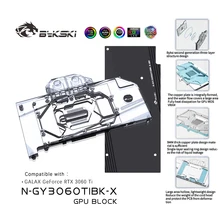 

Bykski Water Block use for GALAX GeForce RTX 3060 Ti EX(1-Click OC) GPU Card cooled/ Copper Radiator coolling N-GY3060TIBK-X