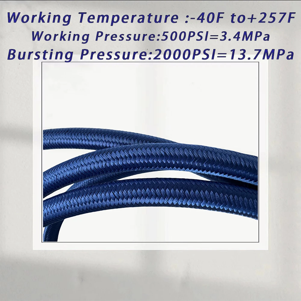 1M-10M AN4-AN20Racing Universal Hose PTFE Brake HoseFuel Pipeline And Oil Cooler Pipe Length Can Be Three Colors