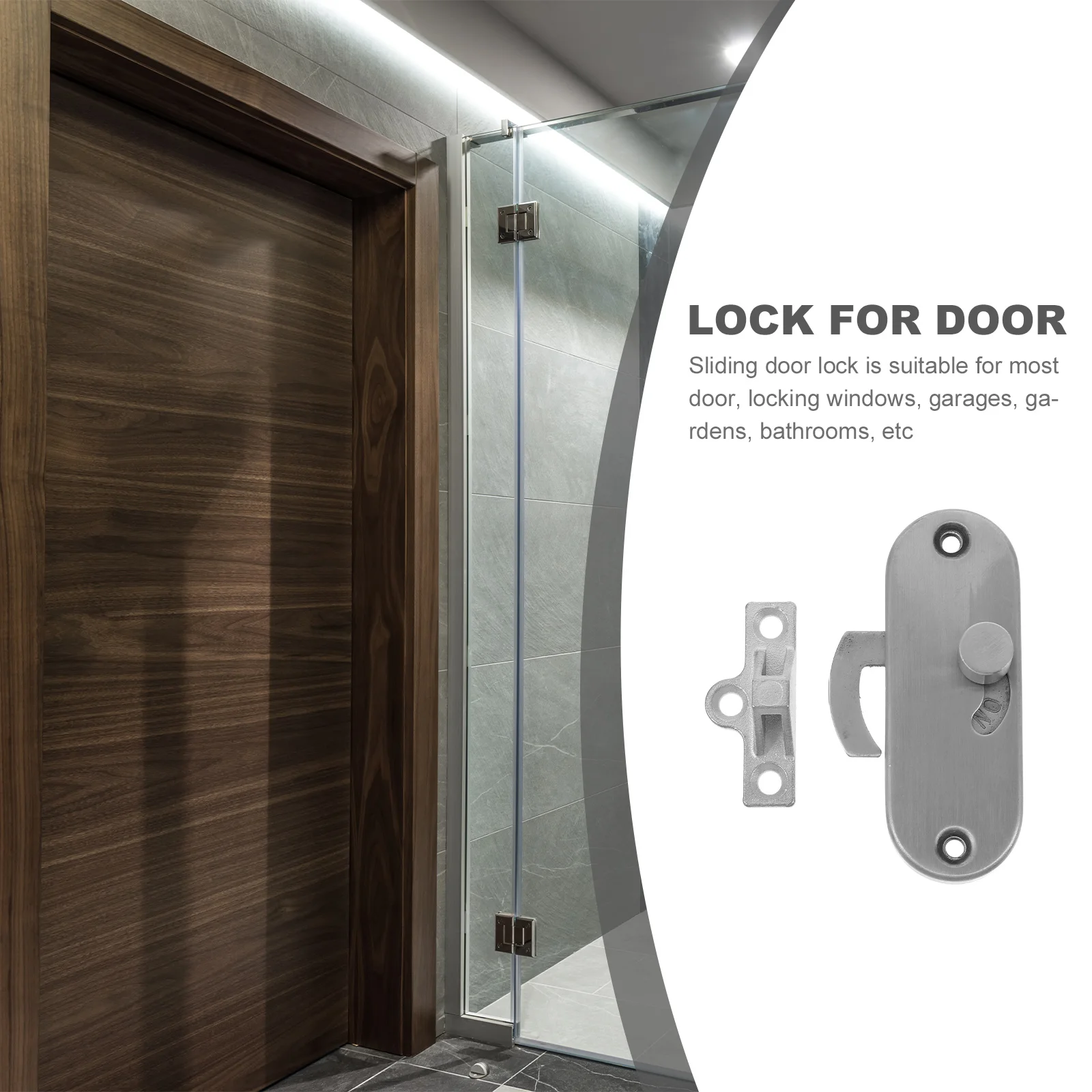 Aluminum Alloy Sliding Door Lock Privacy Barn Door Locks Easy Install Stainless Steel Gate Latch Wooden Fence Doors Gates
