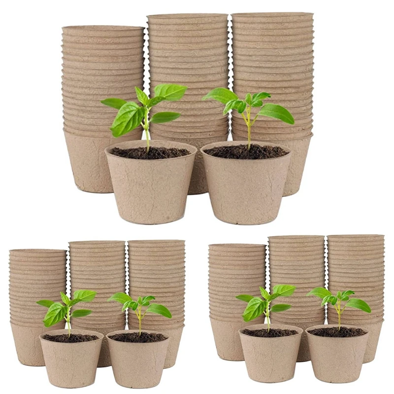 

Peat Pots, 210 Pcs 3 Inch Plant Starting Pots with Drainage Holes Biodegradable Plants Pots with 60 Plant Labels Promotion