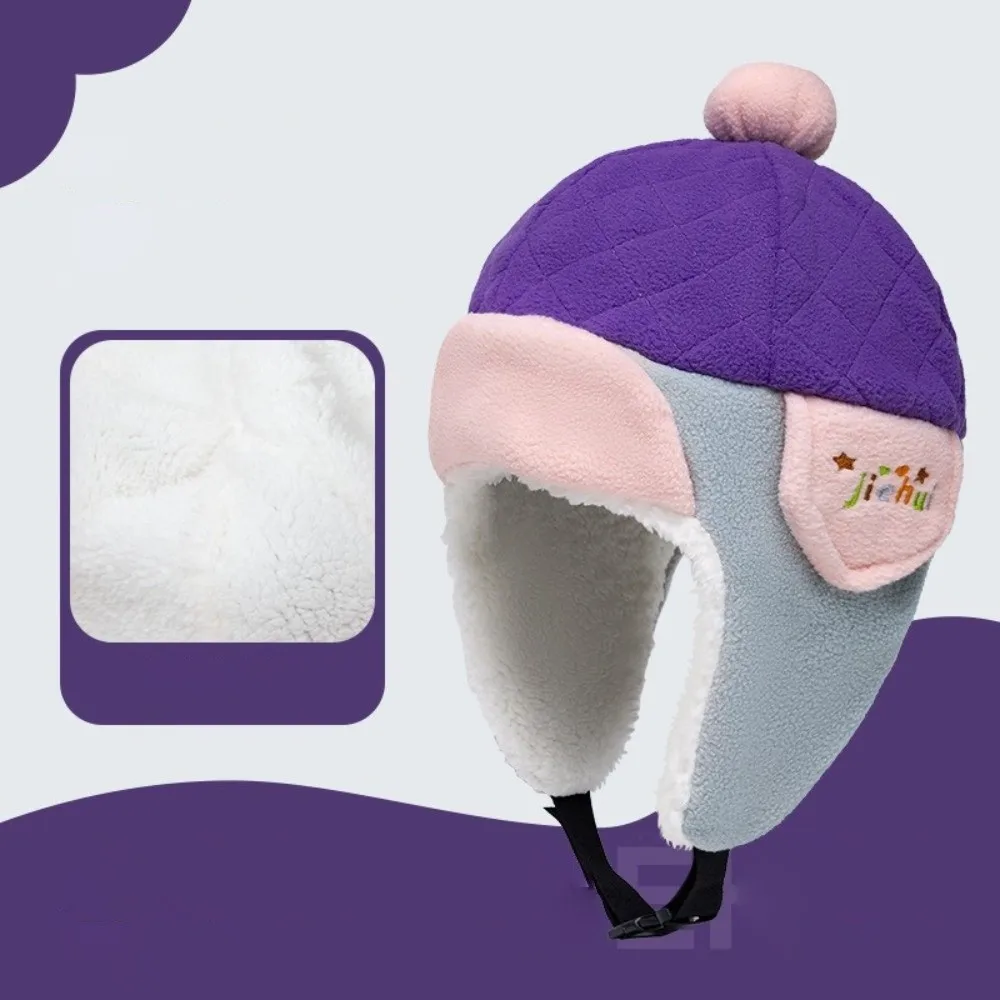 Polar Fleece Windproof Hooded Hat for Kids Outdoor Cycling Skiing