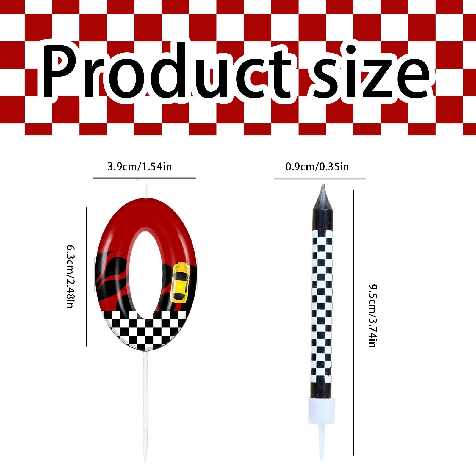 7pcs red Racing Cars Themed Birthday for CakeCandles, Number0 1 2 3 4 5 6 7 8 9 10 Candle Birthday Cake Topper - Image 6