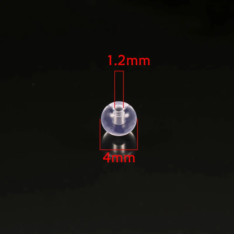 100PCS 도매 스크류 공 투명한 투명 아크릴 1.2x4mm 립 링 Labret 스터드 귀걸이 피어싱 쥬얼리에 대한 백업