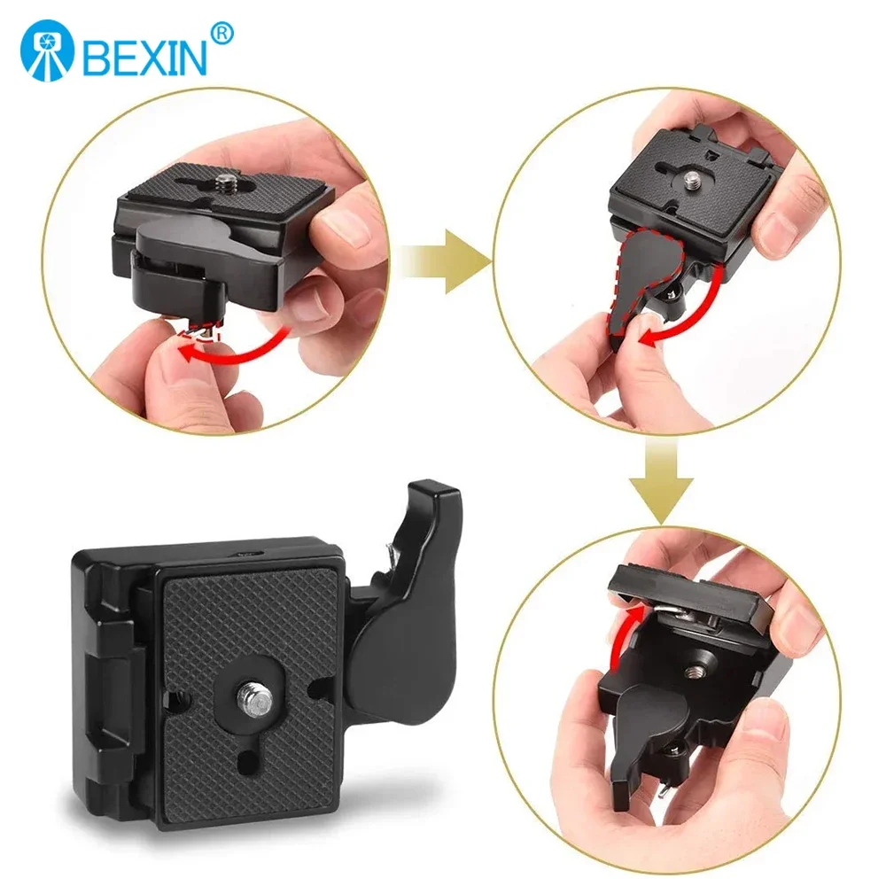 Quick Release Clamp Adapter for Camera Tripod with Manfrotto 200PL-14 Compat Plate BS88 HB88 Stabilizer Plate camera clamp camera tripod plate camera tripod adapter camera mount plate camera base plate tripod adapter mount