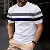 Fashion Men's Simple Striped Pattern T-Shirts Summer Short Sleeve 3D Print Outdoor Street Male T Shirt 6XL Plus Size Casual Tops 2