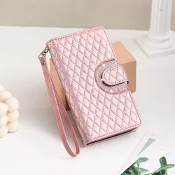 Luxury Multi 9 - Card Zipper Case Leather Crossbody Wallet Cover - Galaxy Note 20Ultra (Rose Gold 2)